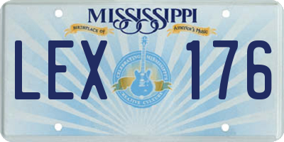 MS license plate LEX176