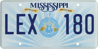MS license plate LEX180