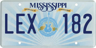 MS license plate LEX182