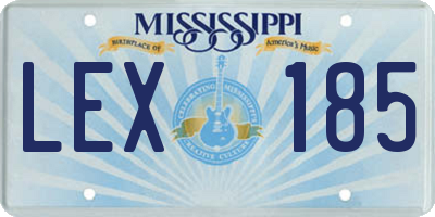 MS license plate LEX185