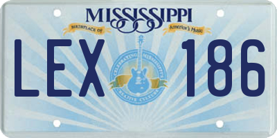 MS license plate LEX186