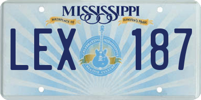 MS license plate LEX187