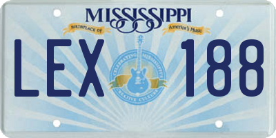 MS license plate LEX188