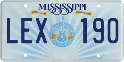 MS license plate LEX190