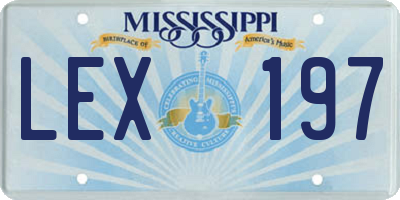 MS license plate LEX197