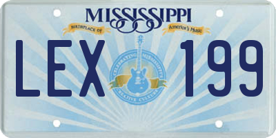 MS license plate LEX199