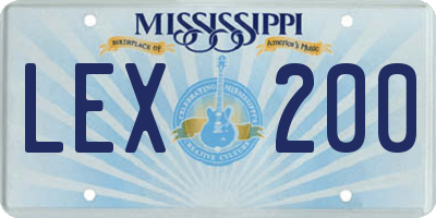 MS license plate LEX200