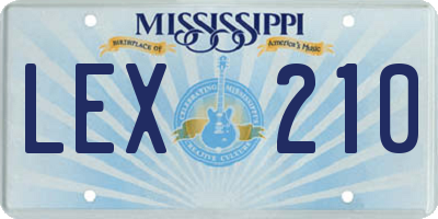 MS license plate LEX210