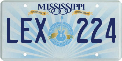 MS license plate LEX224