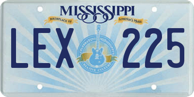 MS license plate LEX225