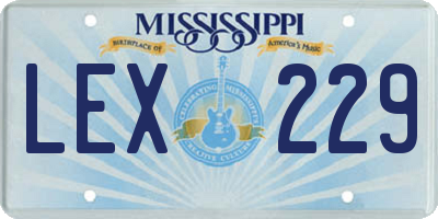 MS license plate LEX229