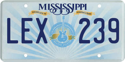 MS license plate LEX239