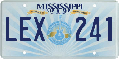 MS license plate LEX241
