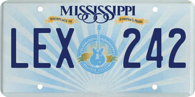 MS license plate LEX242
