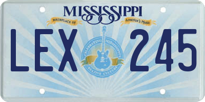 MS license plate LEX245