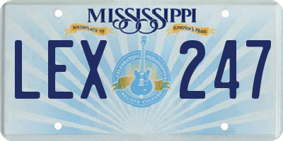 MS license plate LEX247