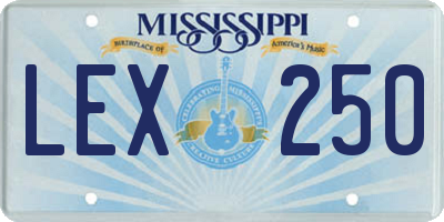 MS license plate LEX250