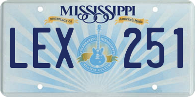 MS license plate LEX251