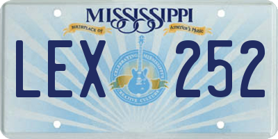 MS license plate LEX252
