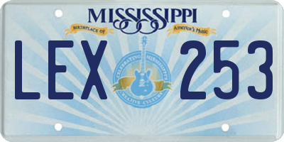 MS license plate LEX253