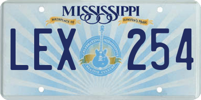 MS license plate LEX254