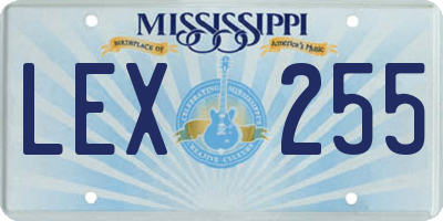 MS license plate LEX255