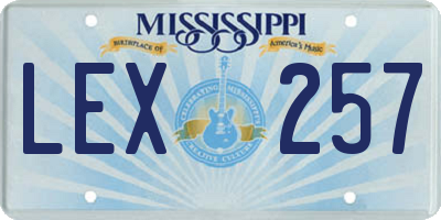 MS license plate LEX257