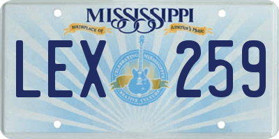 MS license plate LEX259