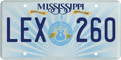 MS license plate LEX260