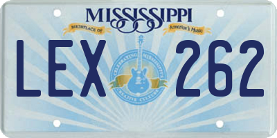 MS license plate LEX262