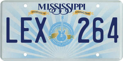 MS license plate LEX264
