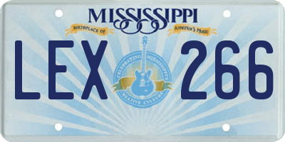 MS license plate LEX266