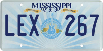 MS license plate LEX267