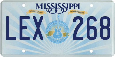 MS license plate LEX268
