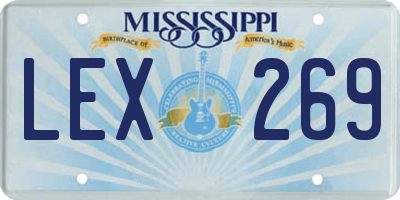 MS license plate LEX269