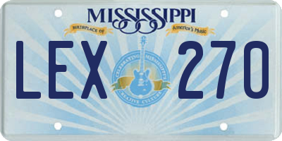 MS license plate LEX270