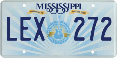MS license plate LEX272