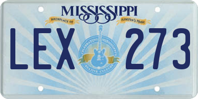 MS license plate LEX273