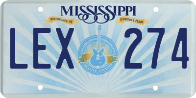 MS license plate LEX274