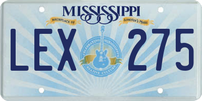 MS license plate LEX275