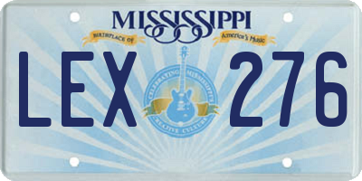 MS license plate LEX276