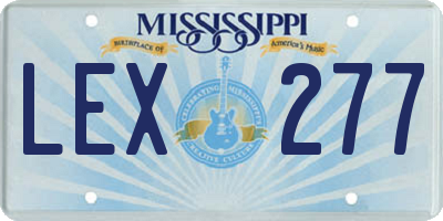 MS license plate LEX277