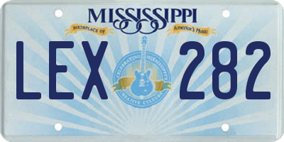 MS license plate LEX282