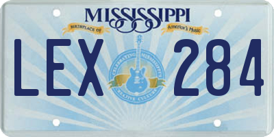 MS license plate LEX284