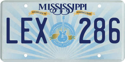 MS license plate LEX286
