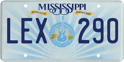 MS license plate LEX290