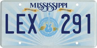 MS license plate LEX291