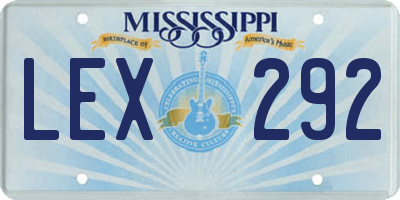 MS license plate LEX292