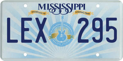 MS license plate LEX295