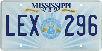 MS license plate LEX296